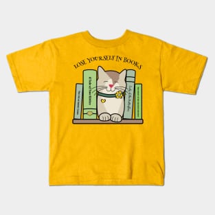 Lose Yourself in Books Library Cat Kids T-Shirt